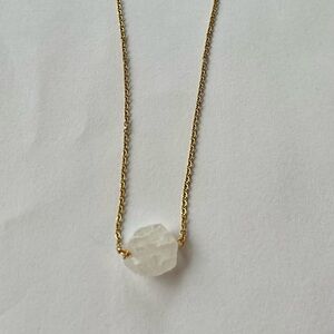 New Raw Clear Quartz Natural Stone Necklace